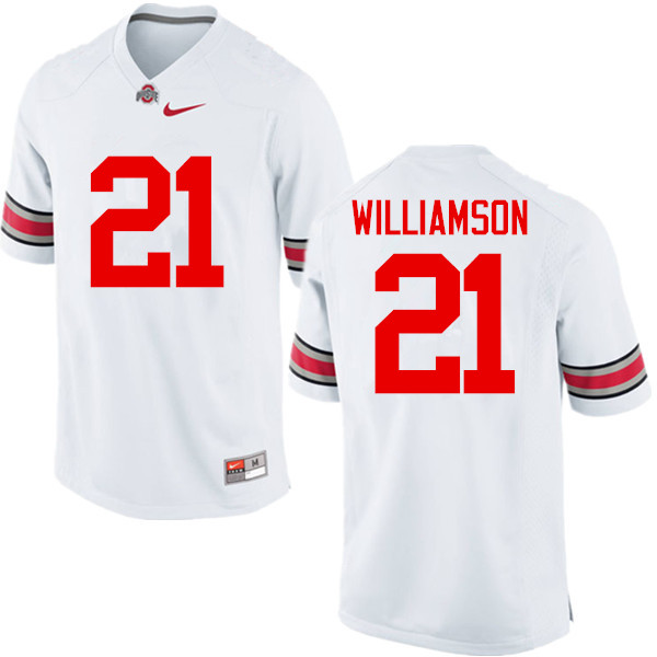 Men Ohio State Buckeyes #21 Marcus Williamson College Football Jerseys Game-White